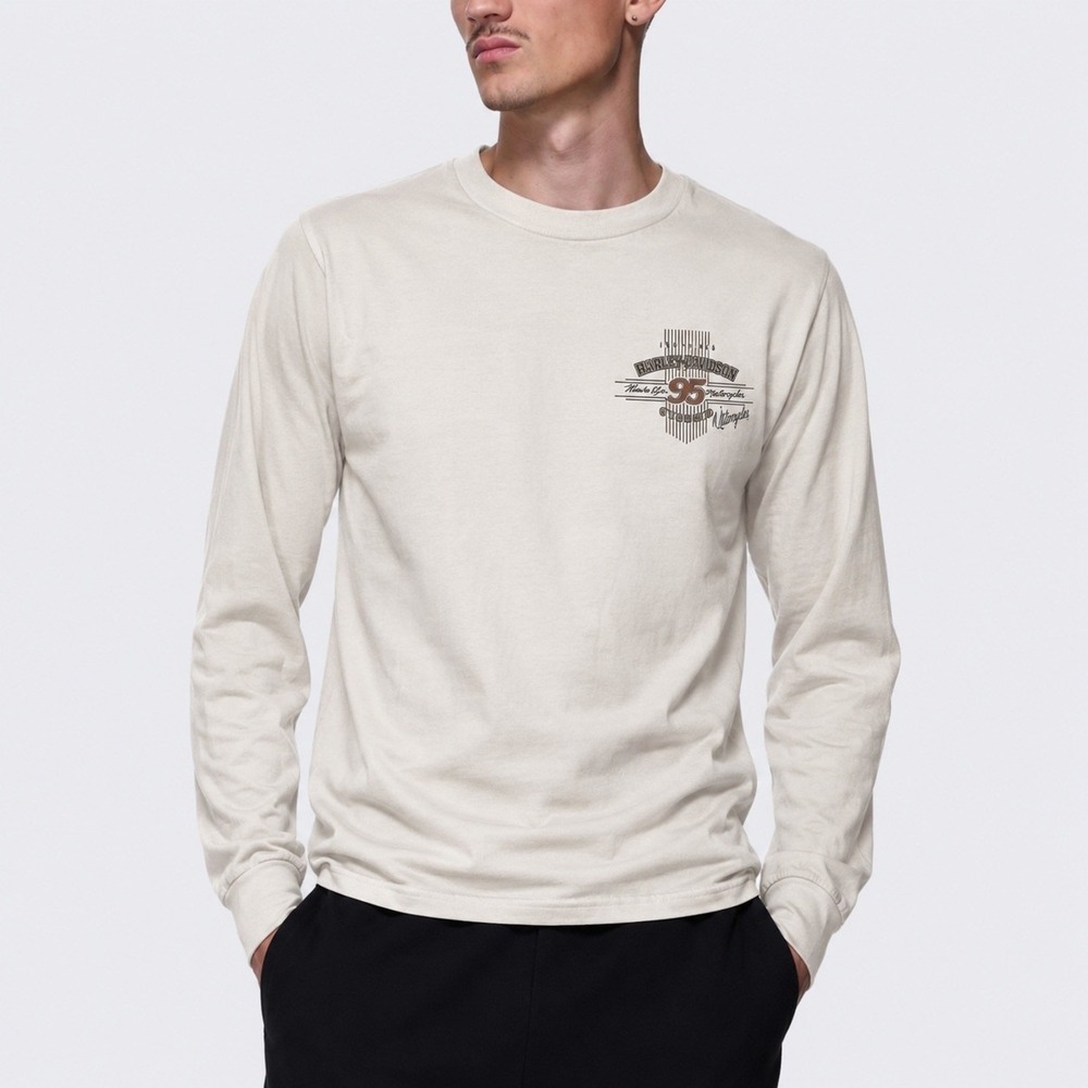 Harley Davidson Motorcycles White Anniversary Sturgis Long Sleeve Shirt